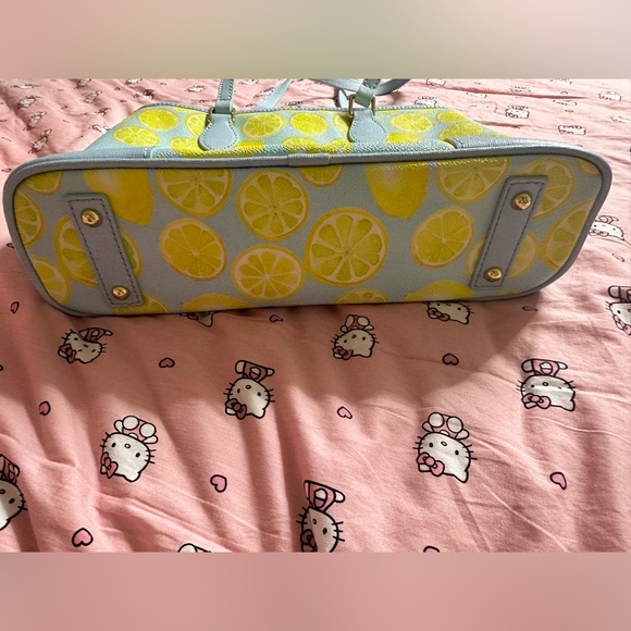 Dooney & Bourke Limone Charleston Bag Tote Sky Blue Sliced Lemons Handbag - Picture 7 of 7